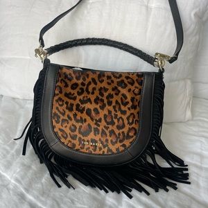Ted Baker Suede Leopard Print Cross Body Bag